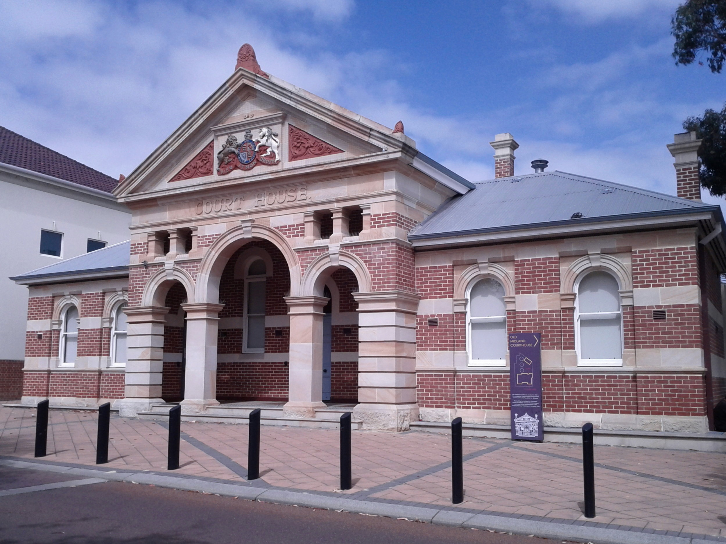 The historic Old Midland Courthouse on Helena Street